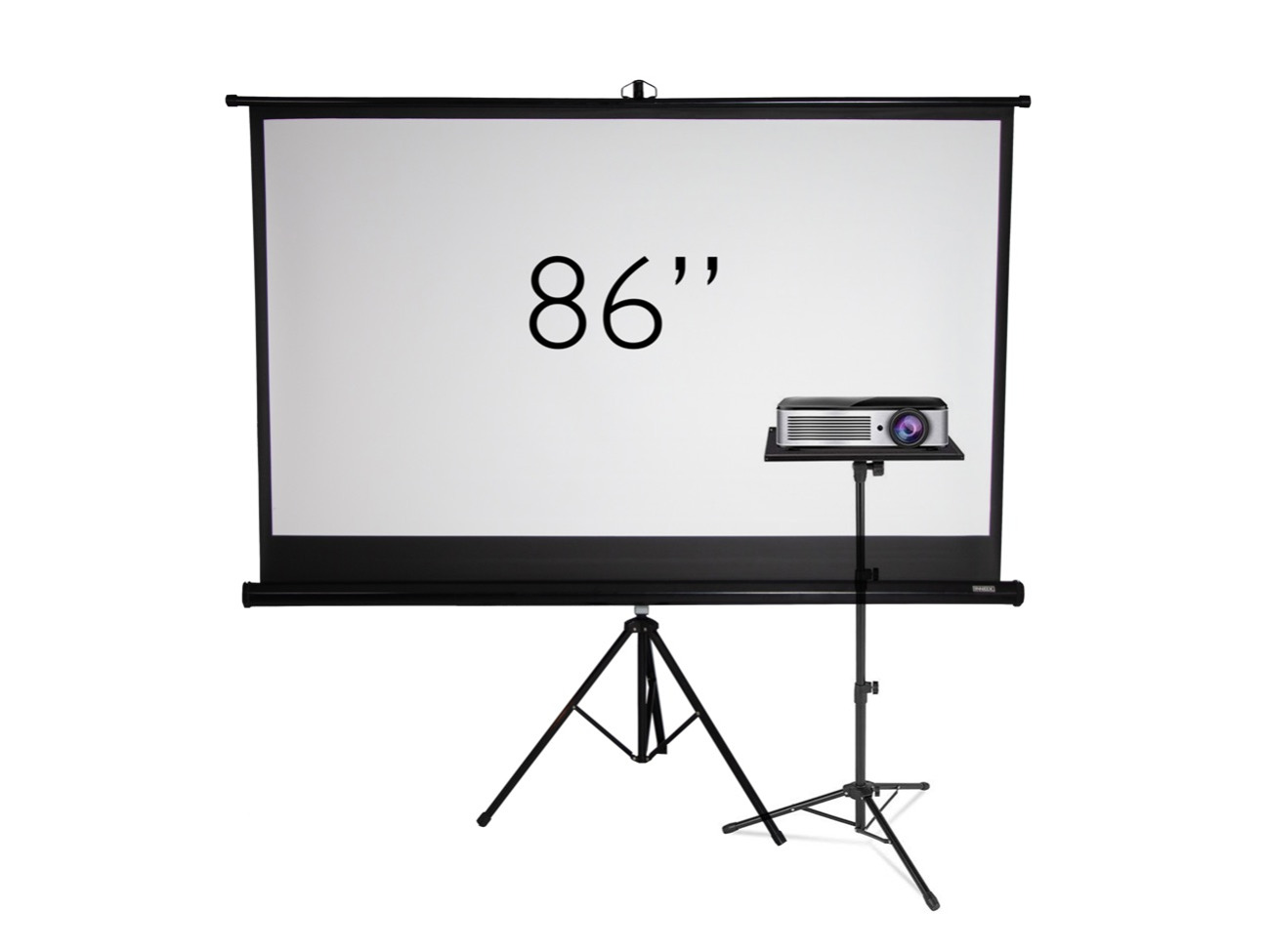86 inch projector screen with pull down stand