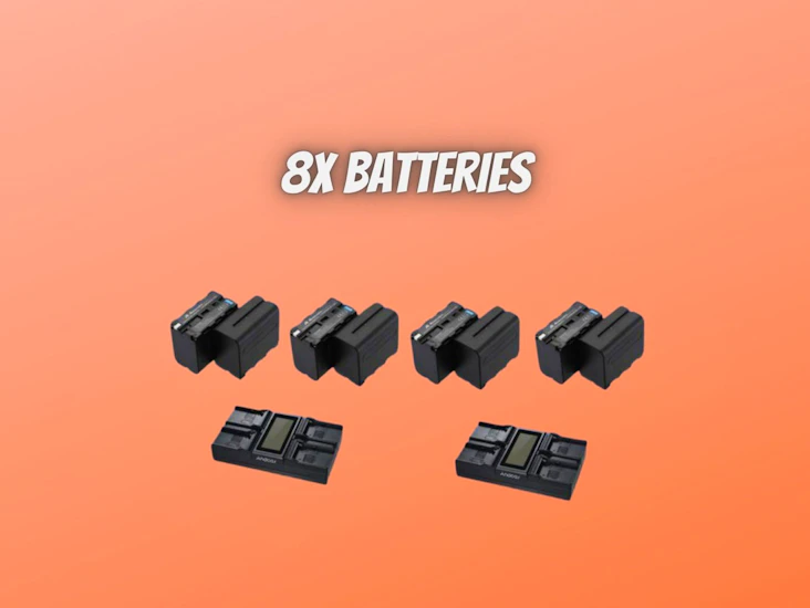 8x batteries - np-f970, np-f960, np-f930, np-f950