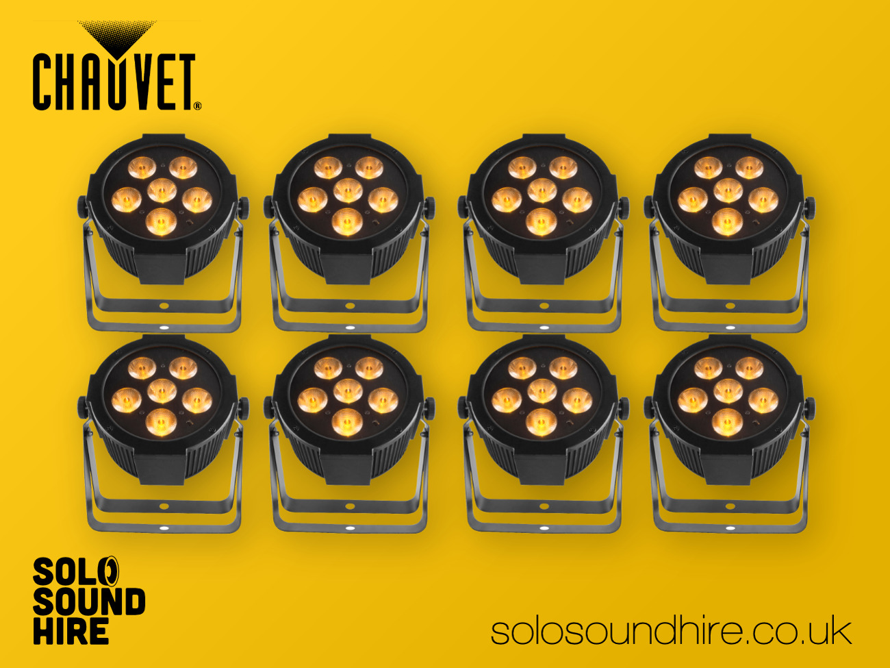 8x chauvet led slim par q6 rgba led uplighter