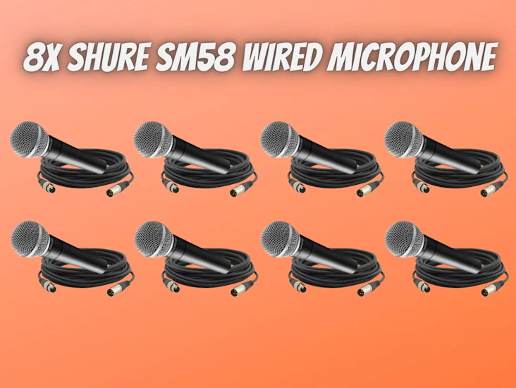 8x shure sm58 microphone + 5m xlr cables
