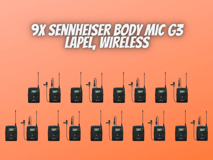 9x body microphone, lapel, sennheiser g3 g4, radio microphone