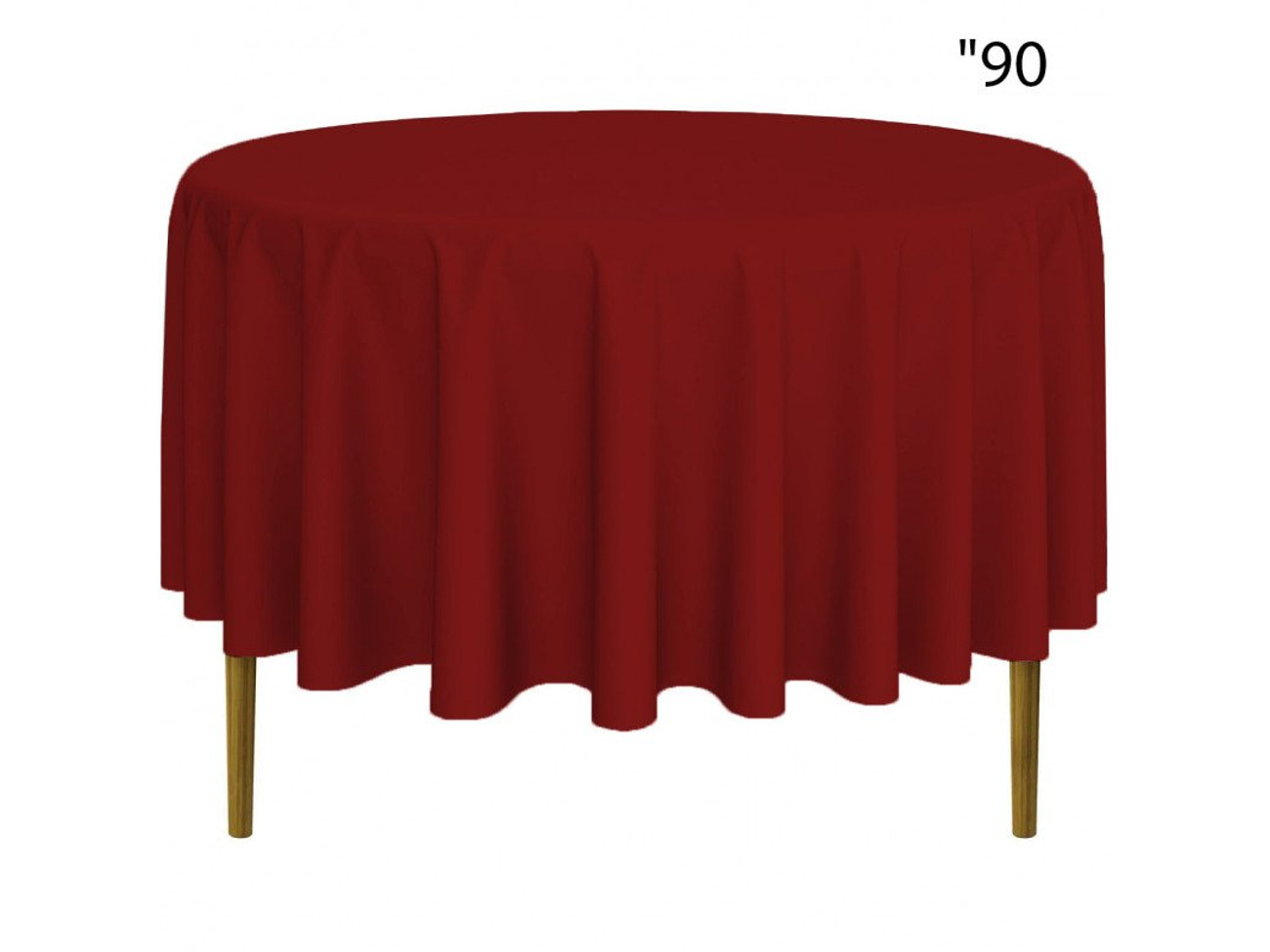 90" round table cover - burgundy