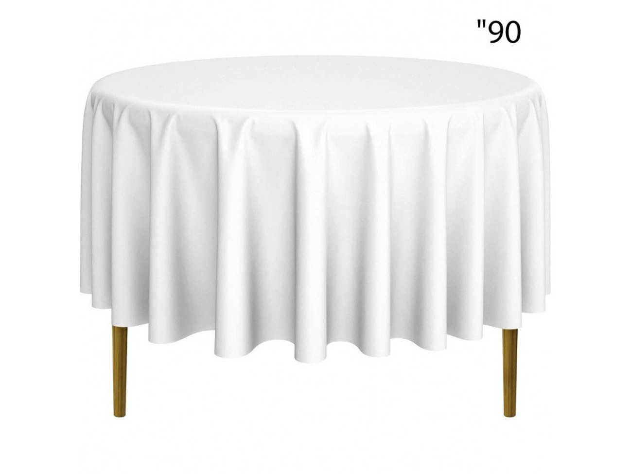 90" round table cover - white