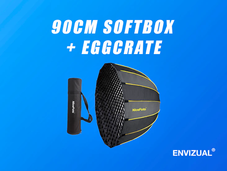 90cm parabolic softbox with double diffusion + eggcrate
