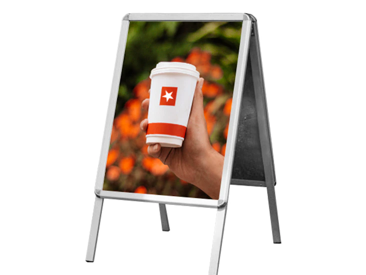 A2 size - aluminium a frame with rounded corners, a board