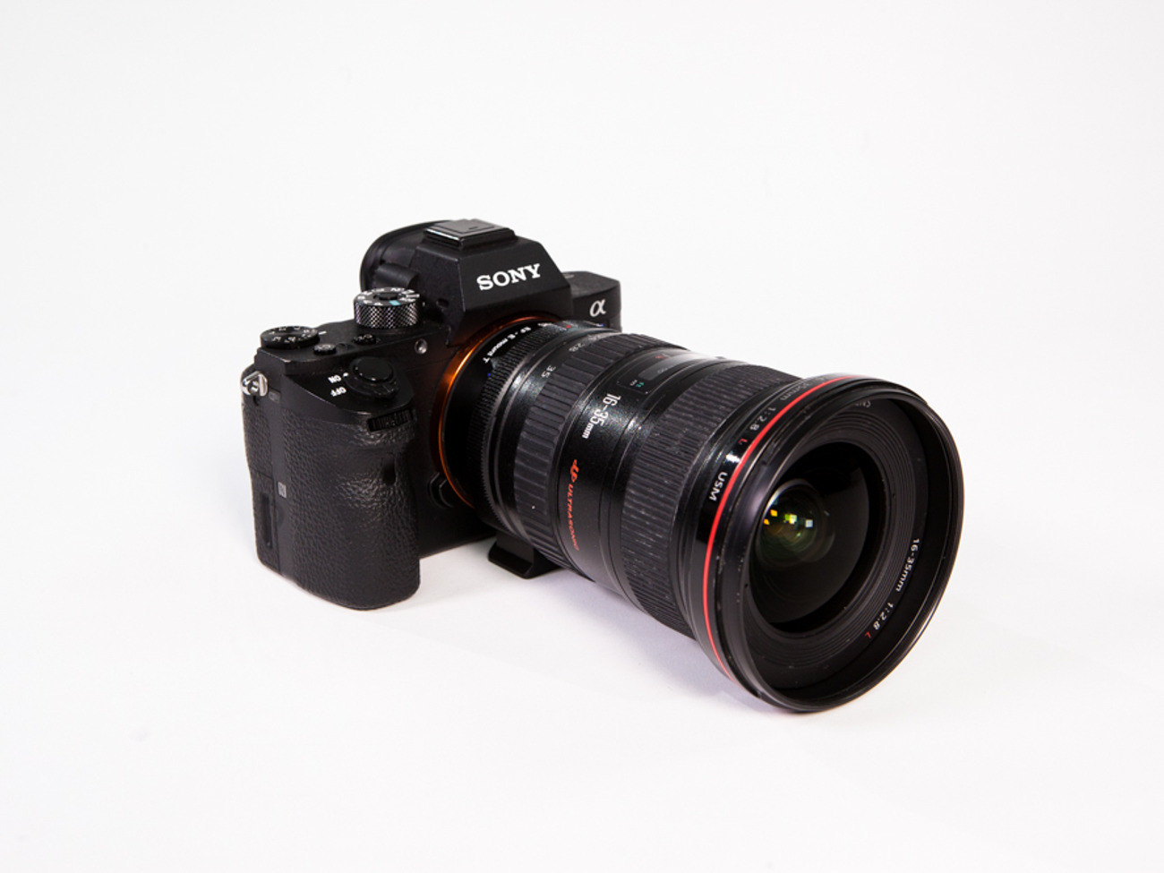 A7sii camera + 16-35mm lens + metabones