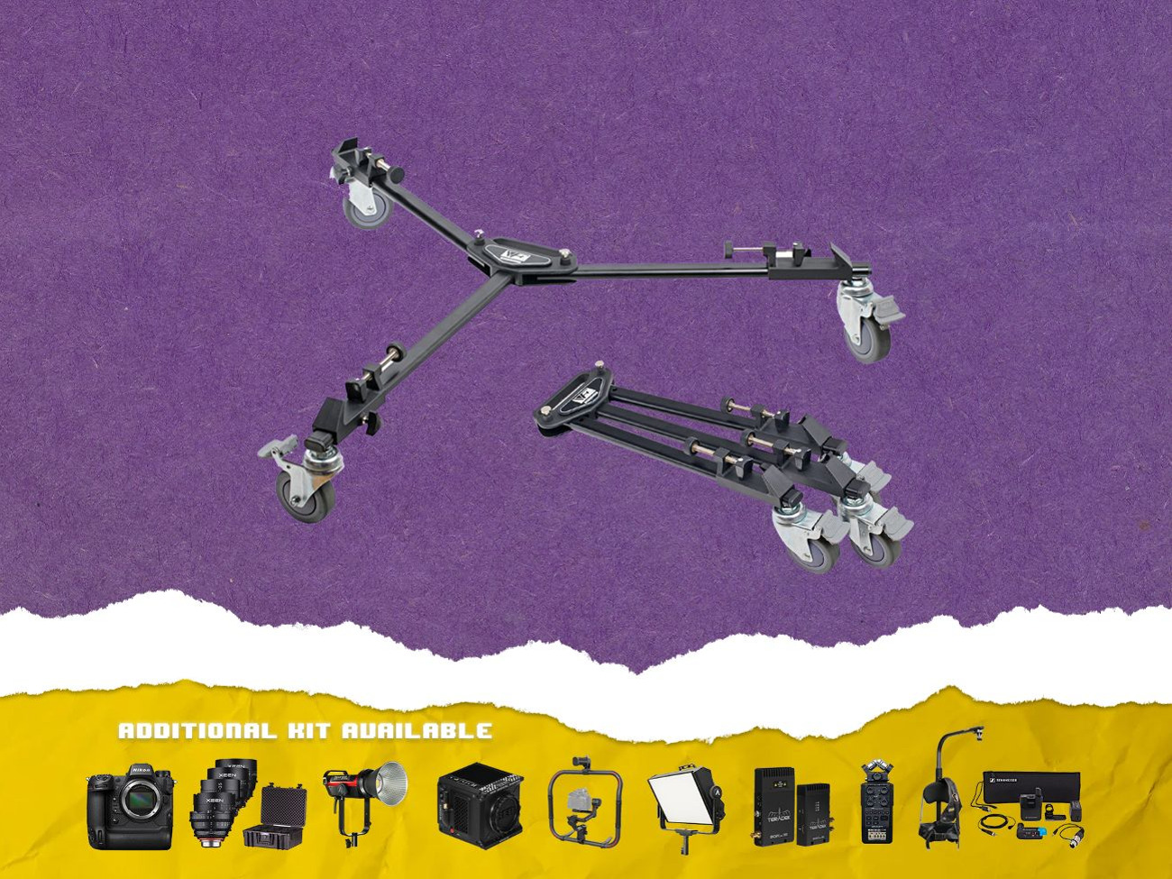 Adjustable dolly wheels for tripods