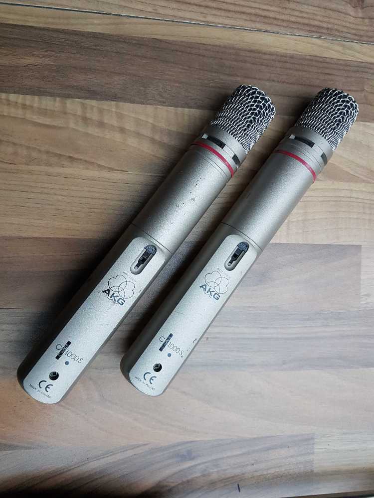 Pair akg c 1000 s condenser microphone stereo drum overheads. like rode nt5