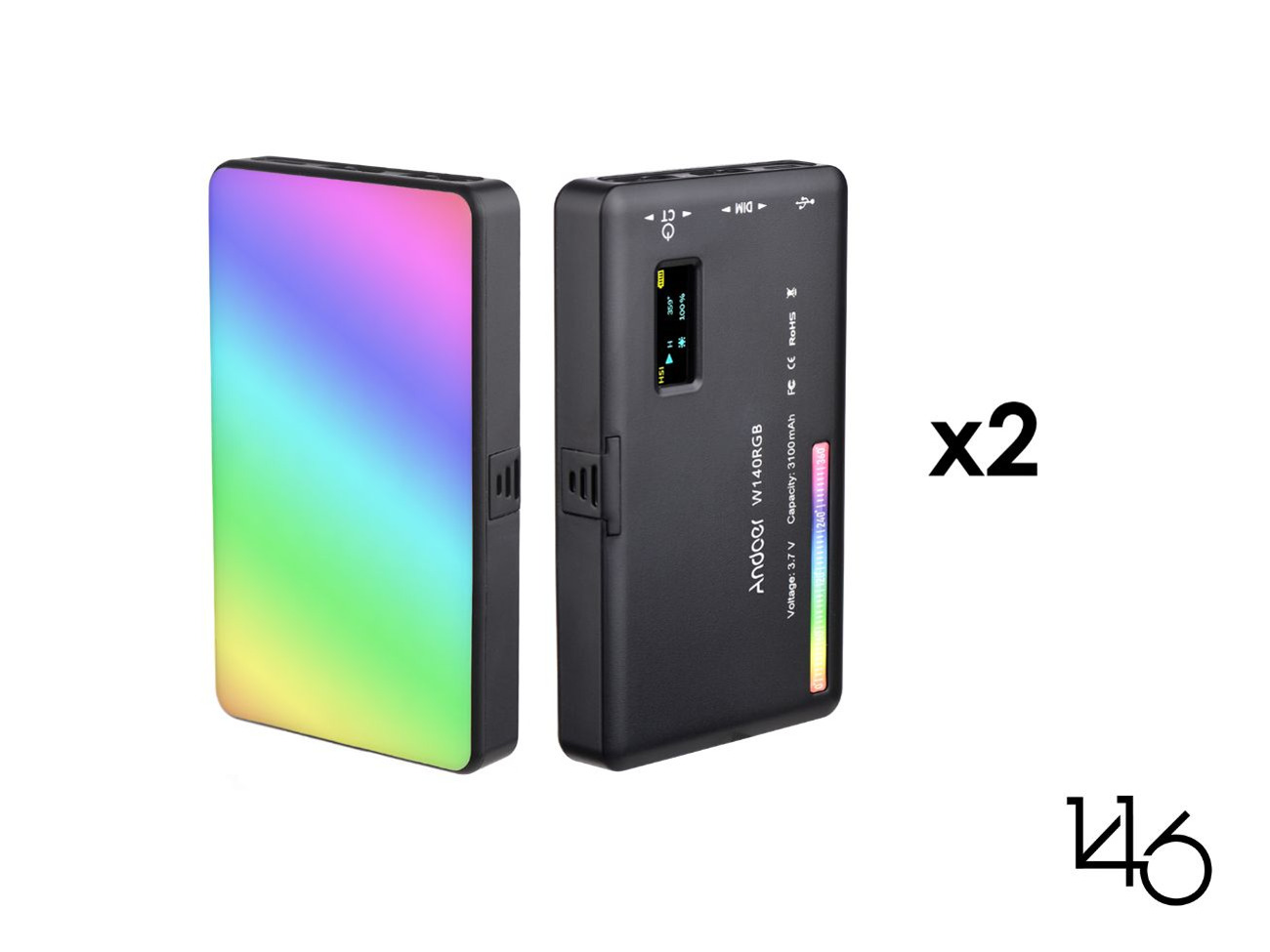 Andoer mini rgb lights x 2