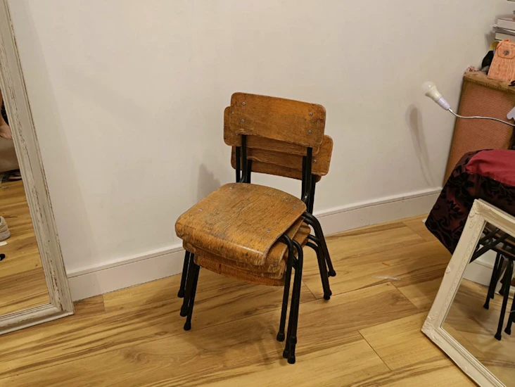 Antique victorian school chairs