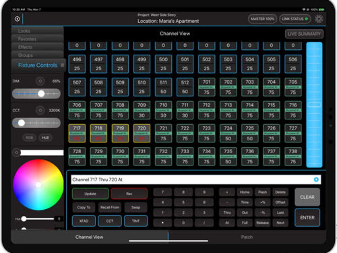 Apple ipad pro. blackout lighting console app. case included