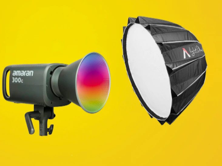 Aputure / amaran 300c rgb with aputure light dome iii or light dome mini softbox