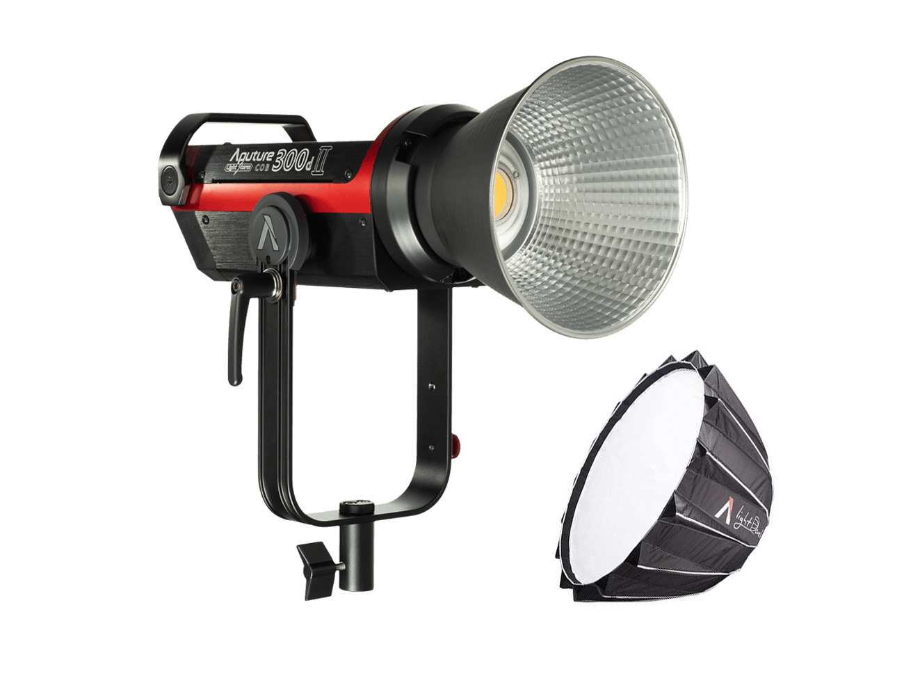 Aputure 300d ii + light dome ii + c-stand