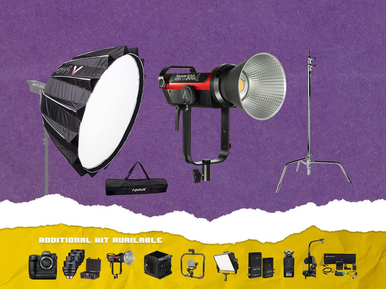 Aputure 300d ii kit w/ light dome ii softbox