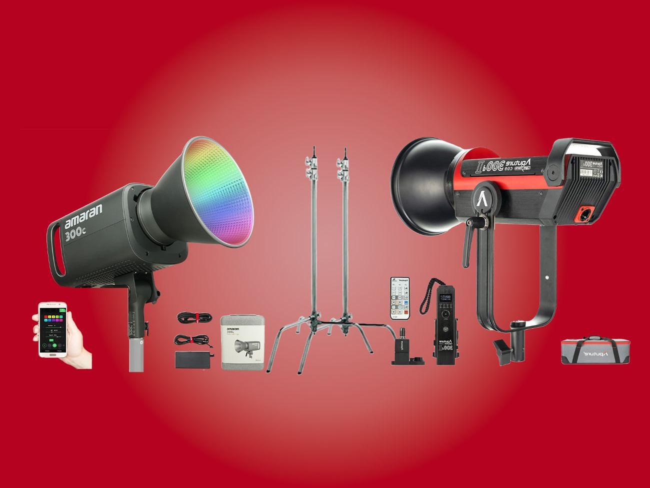 Aputure 300dii and aputure amaran 300c lighting kit 