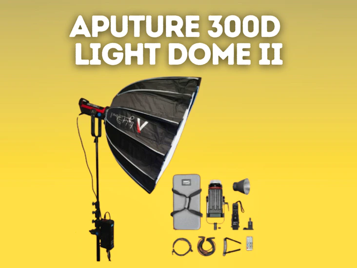 Aputure 300dii light + aputure light dome ii + stand