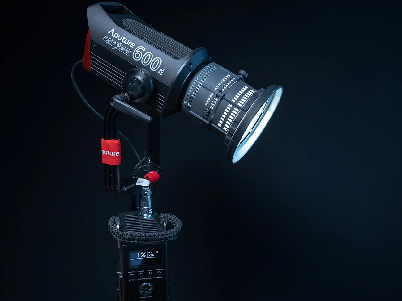 Aputure 600d + light dome ii + fresnel
