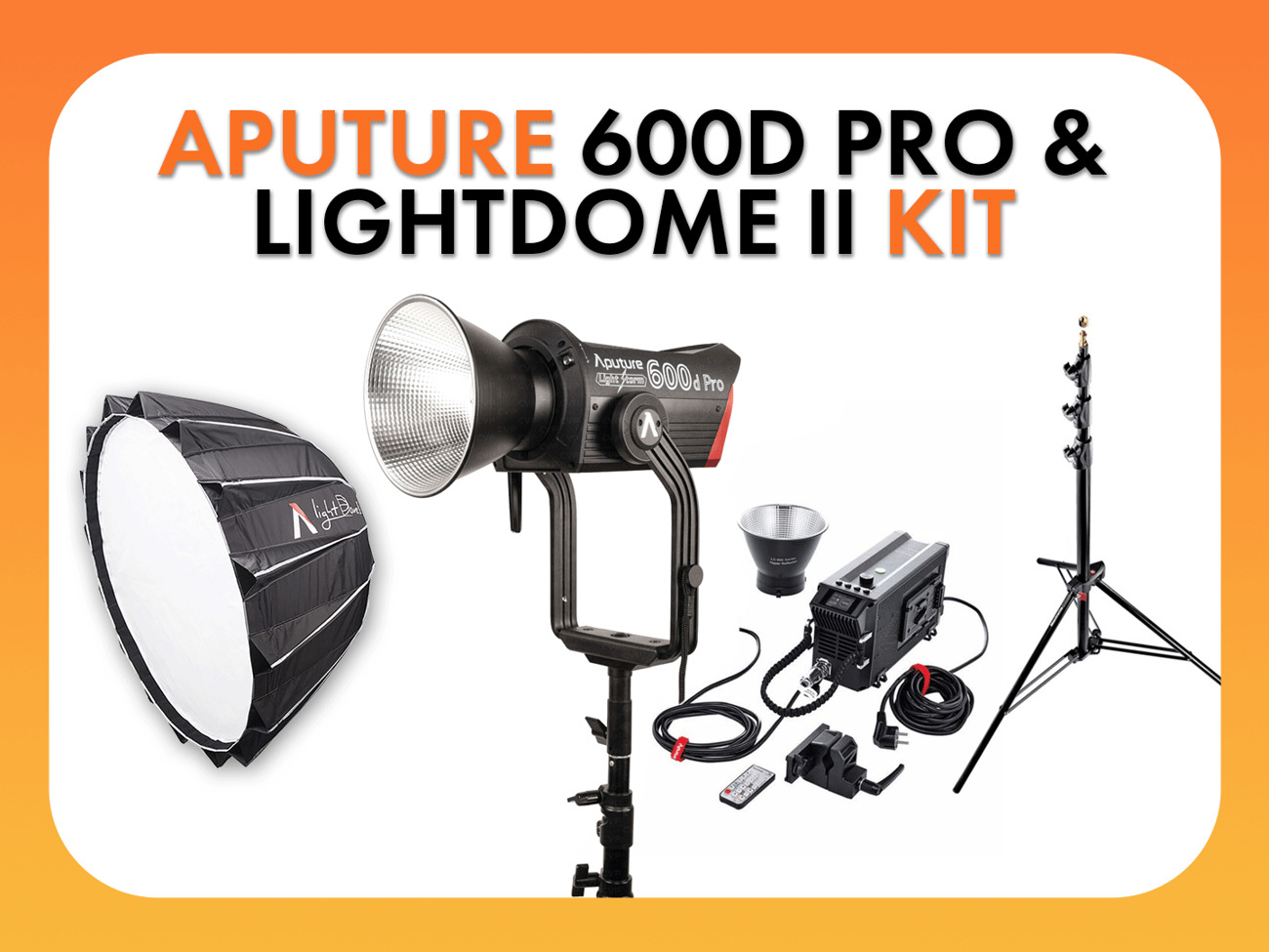 Aputure 600d pro & lightdome ii kit