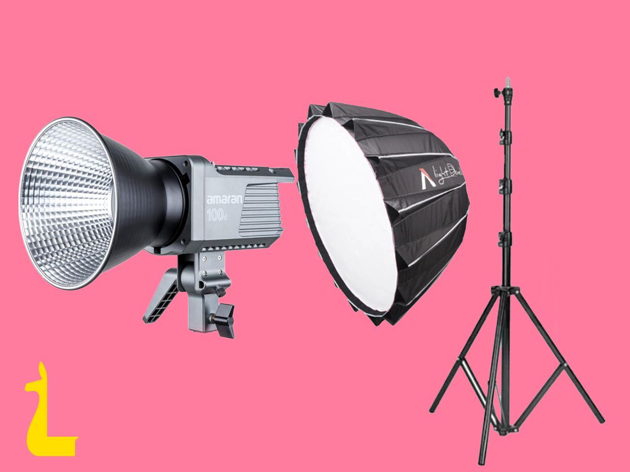 Aputure amaran 100d - with light stand and aputure lightdome