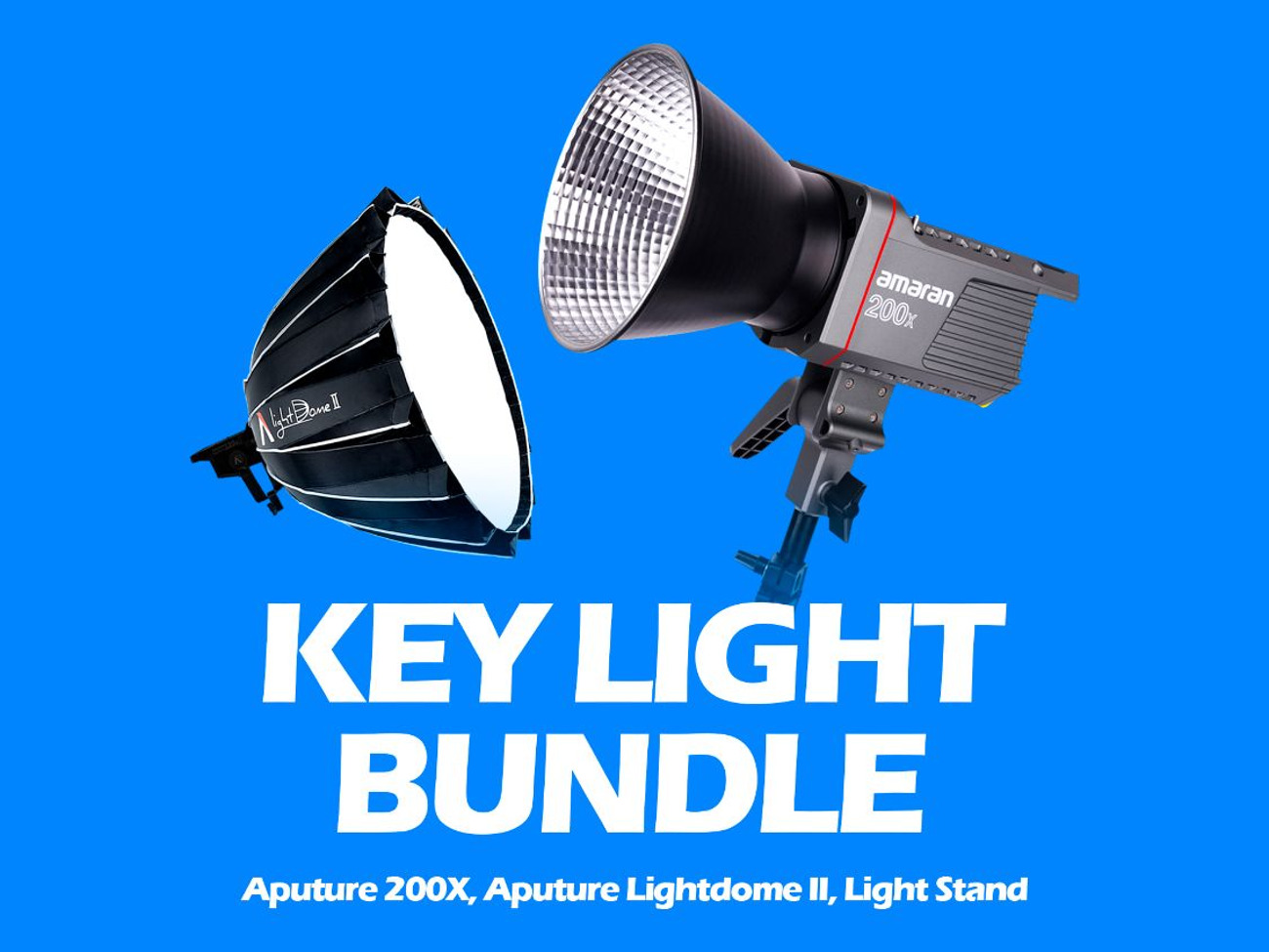 Aputure amaran 200x led light + aputure light dome ii