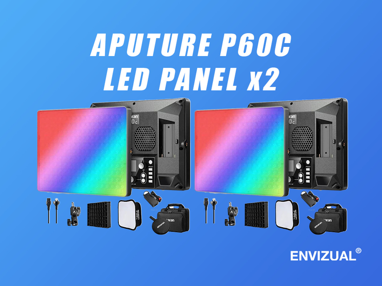 Aputure amaran p60c rgbww led soft light panel x2
