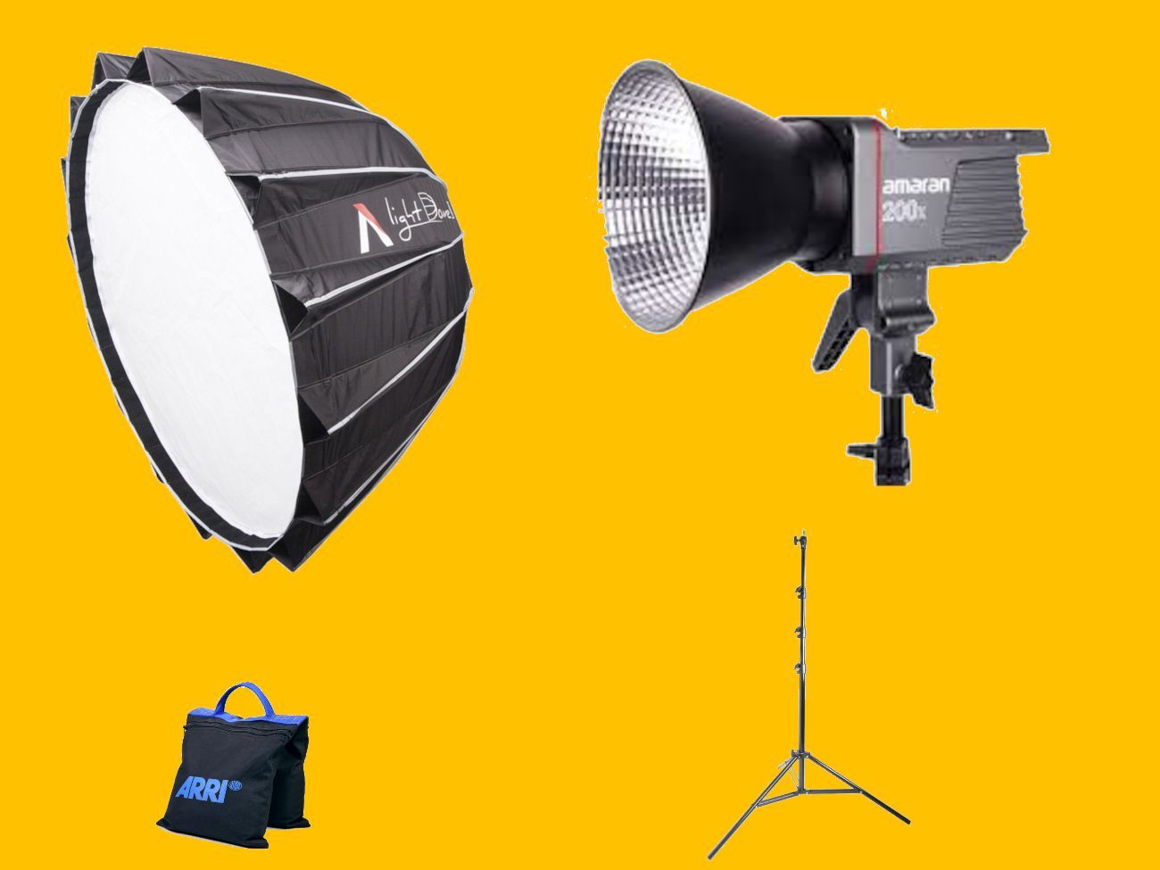 Aputure bicolour amaran 200x w light dome ii softbox