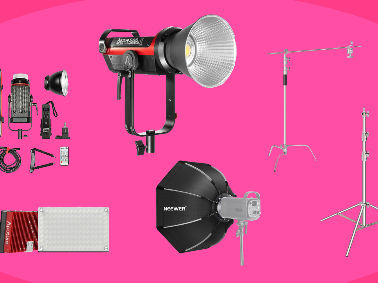 Aputure c300d ii led lighting package w/ mx bi-colour 