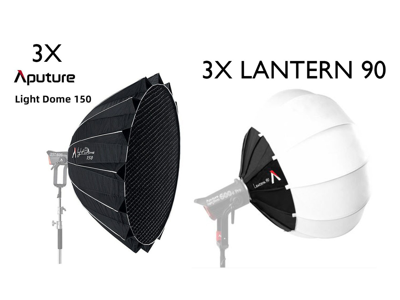 Aputure dome 150 / lantern 90 / f10 barn doors