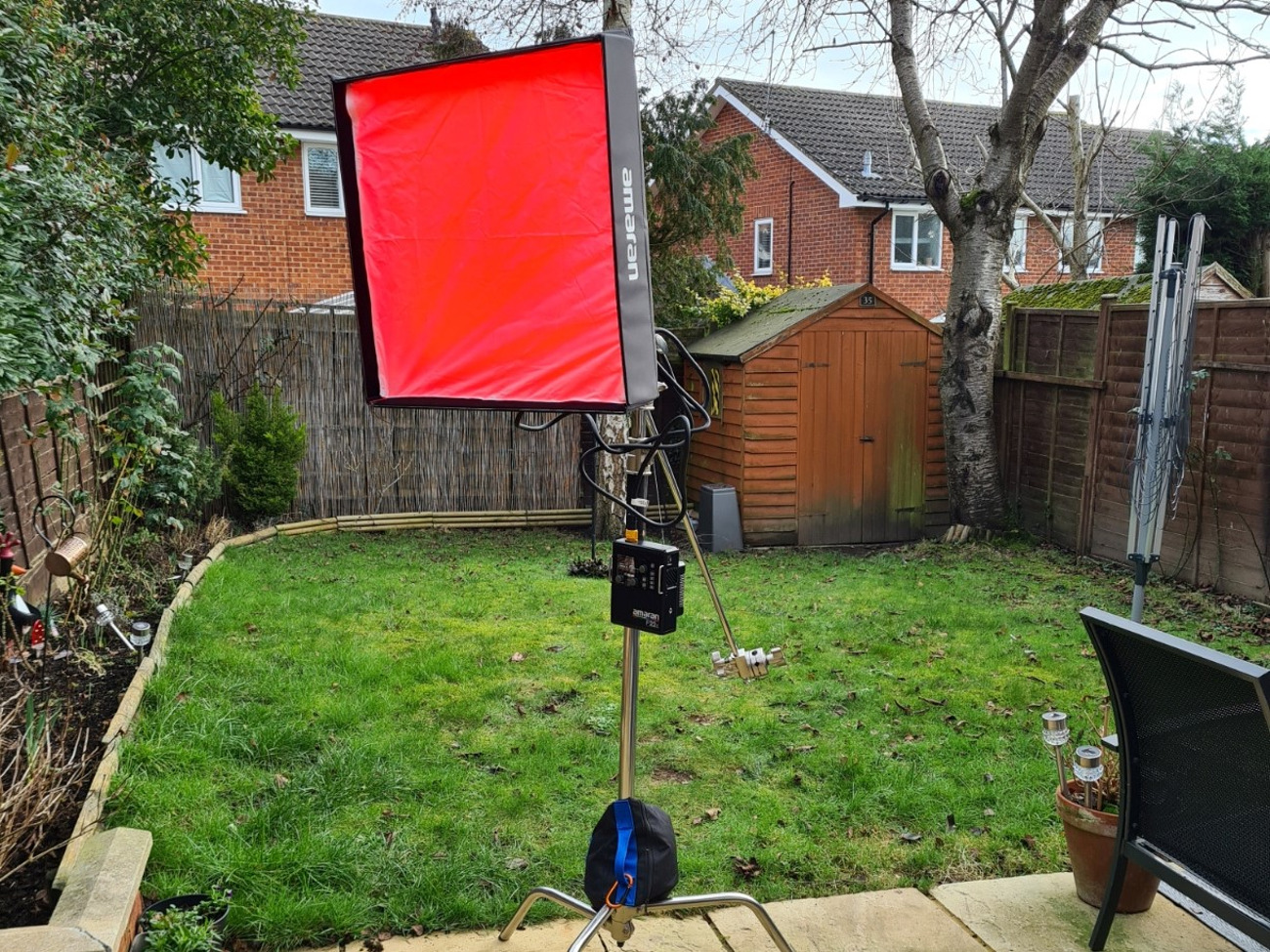 Aputure f22c flexible light, 135wh v-lock, c-stand, sandbags