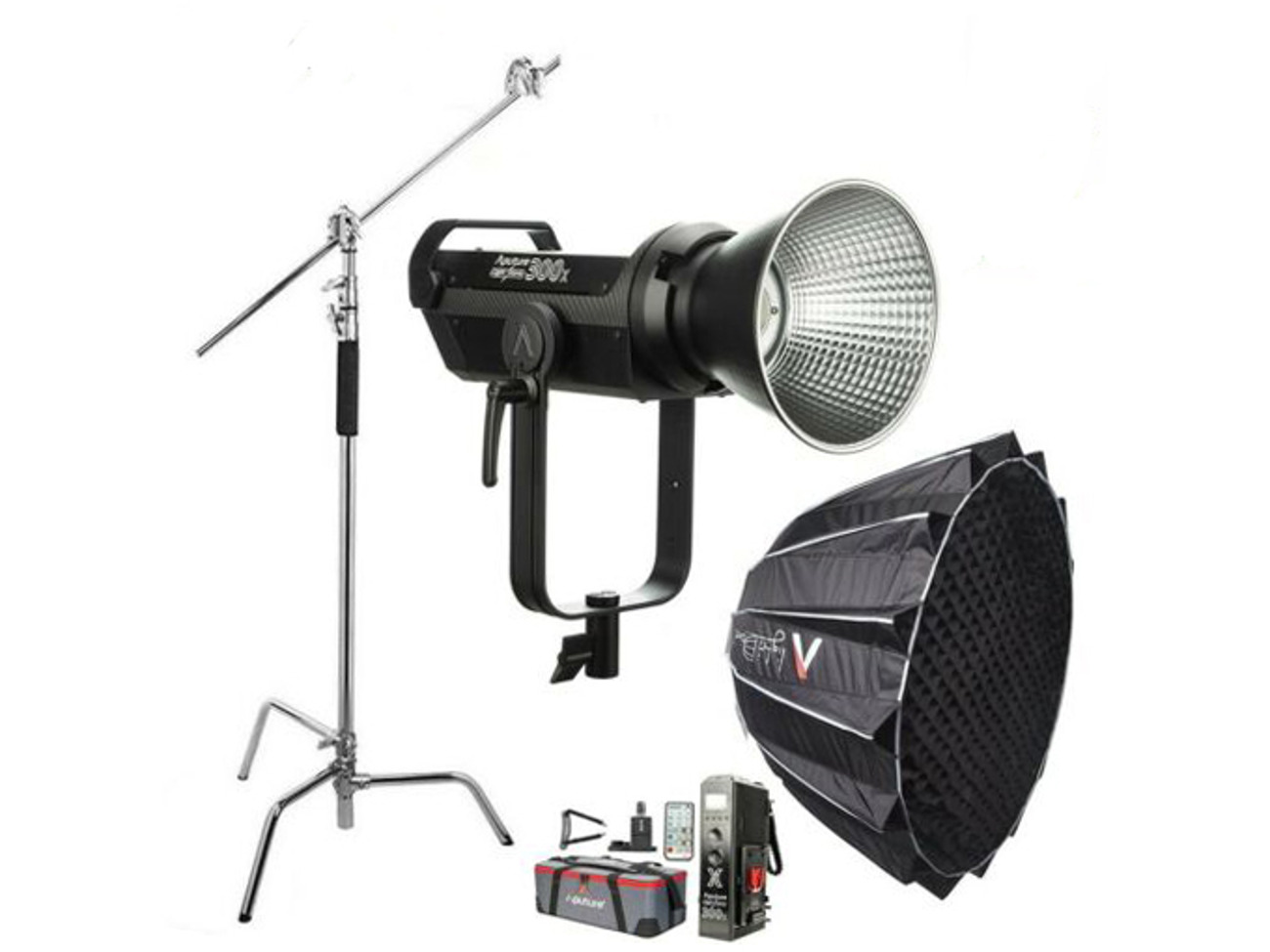 Aputure light storm 300x  aputure light dome ii | c-stand