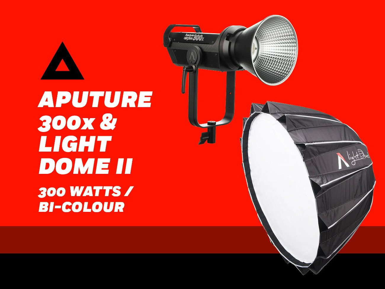 Aputure lightstorm 300x & light dome ii