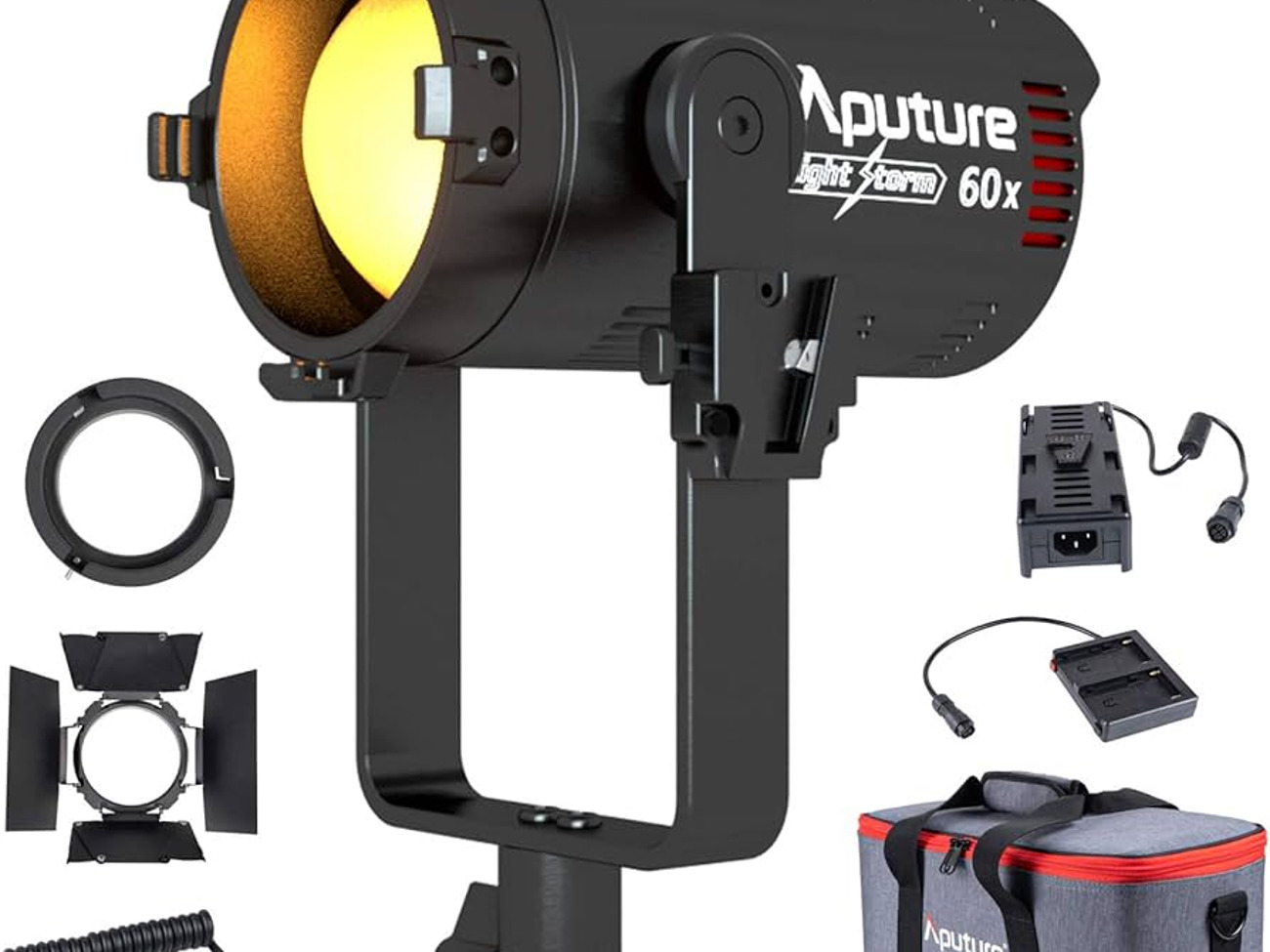 Aputure ls 60x bi colour light with soft box and egg crate