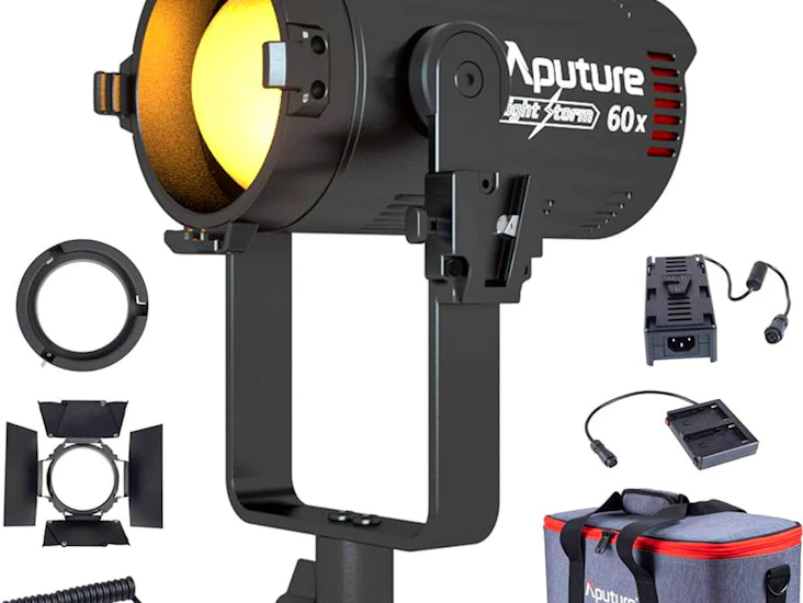 Aputure ls 60x bi colour light with soft box and egg crate
