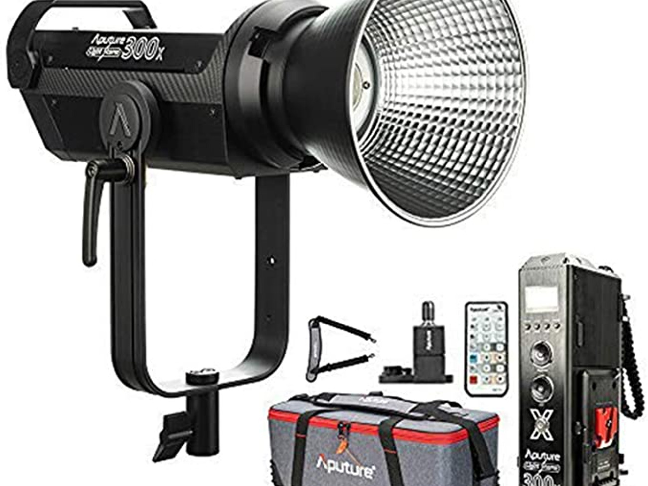 Aputure ls-300x kit x 3 with 2 mini and 1 large dome