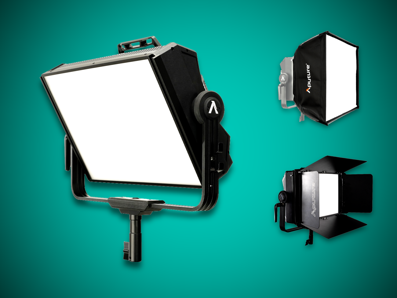 Aputure nova p300c + softbox + barndoors kit