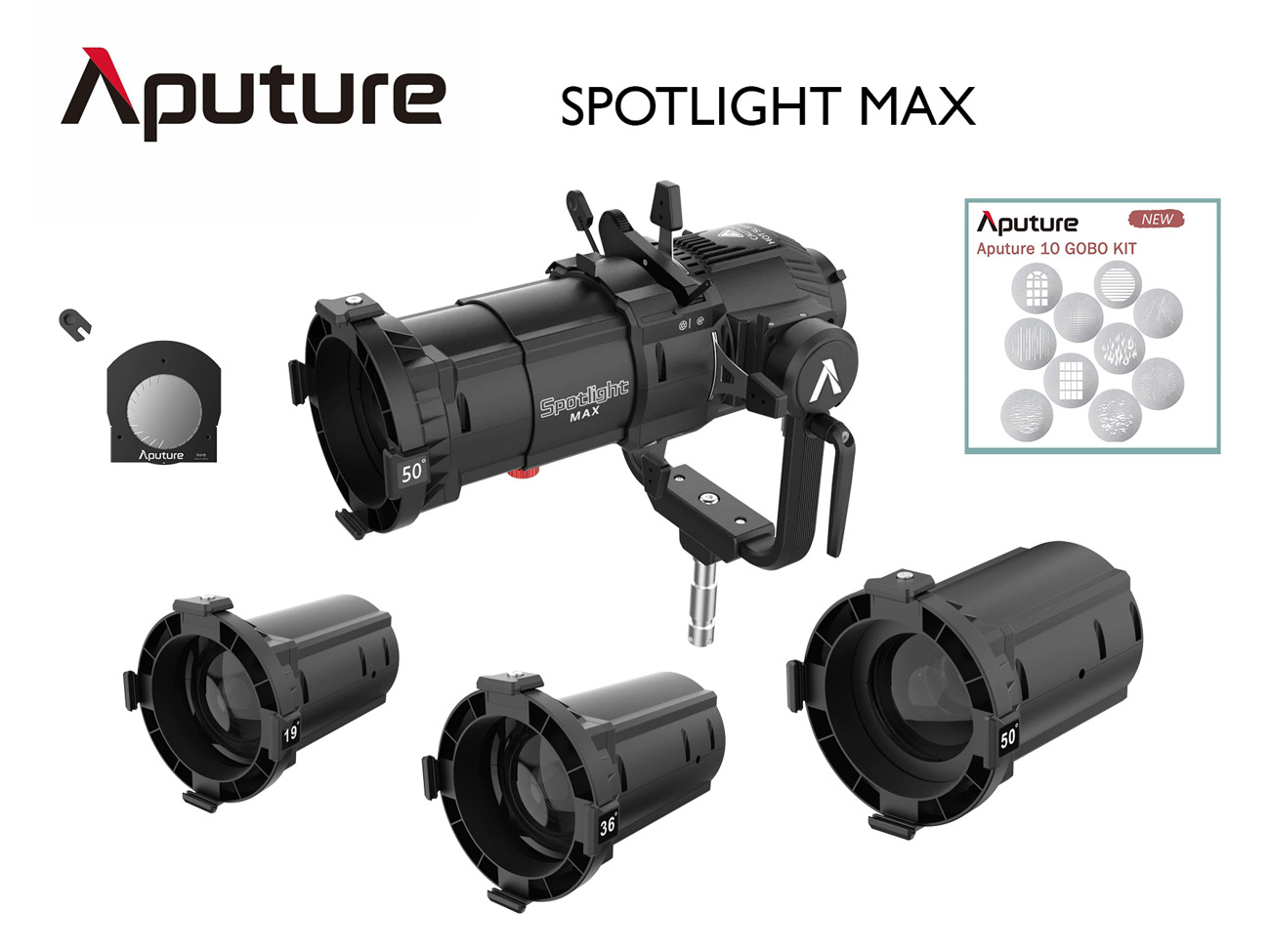 Aputure spotlight max 19°, 36°, 50° (2x available)