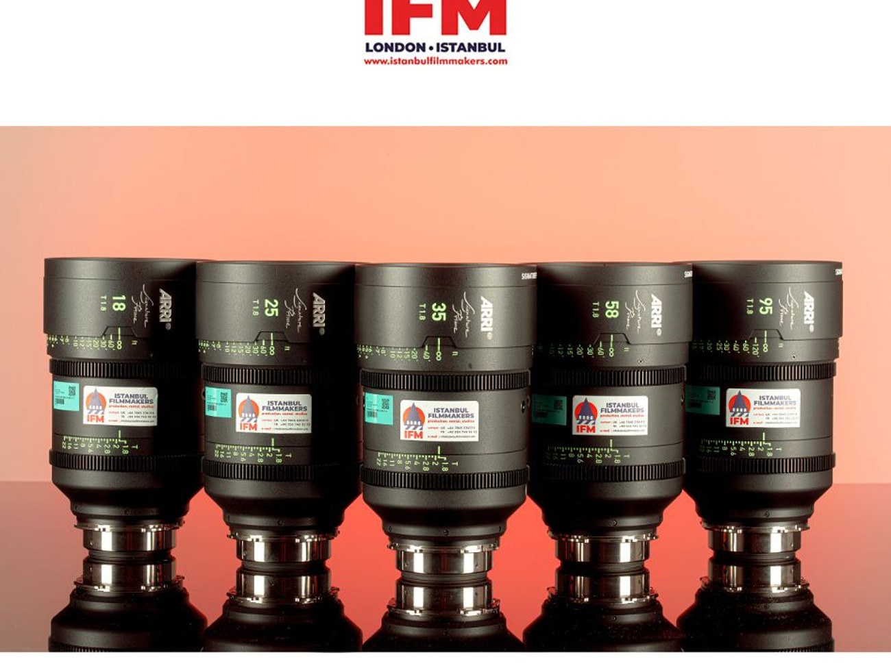 Arri signature primes 5 piece lpl lens set (18-25-35-58-95)