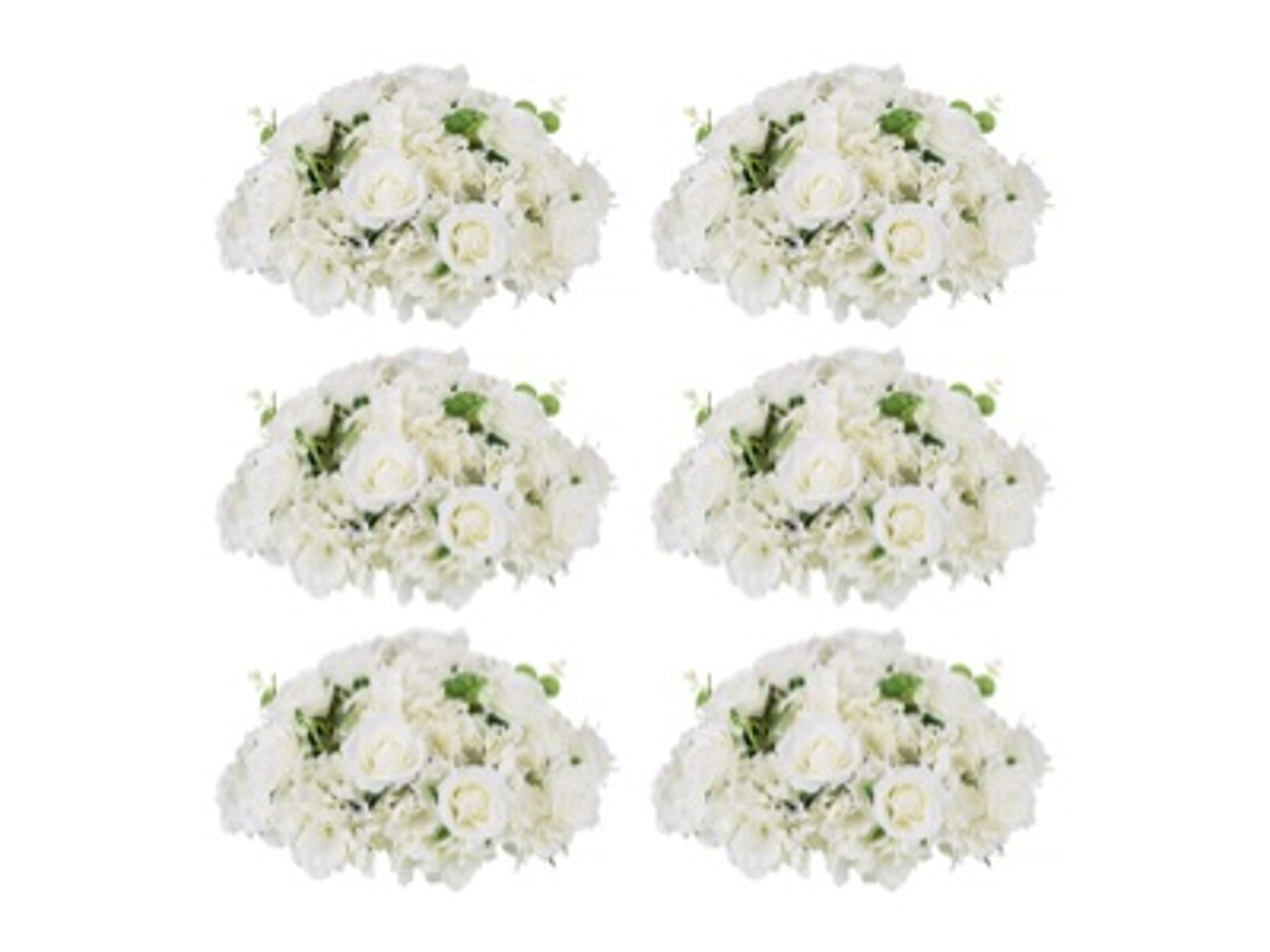 Artificial flowers wedding table decoration 6 pcs white 
