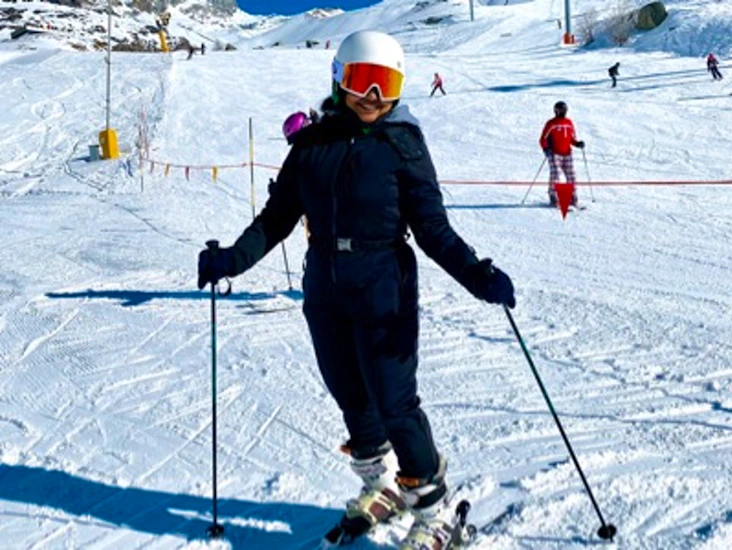 Asos ski jumpsuit with faux fur hood