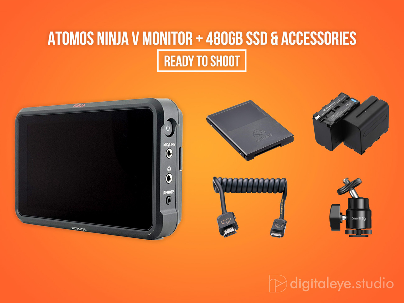 Rent Atomos Ninja V + 480GB SSD and Accessories (Ready to shoot