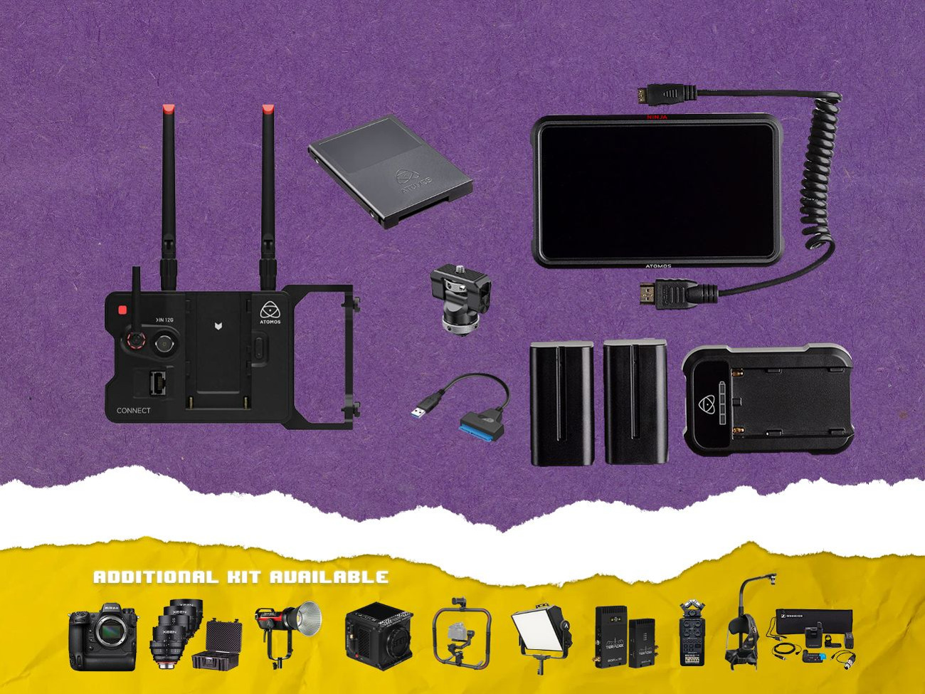 Atomos ninja v 4k hdr monitor + atomos connect kit 