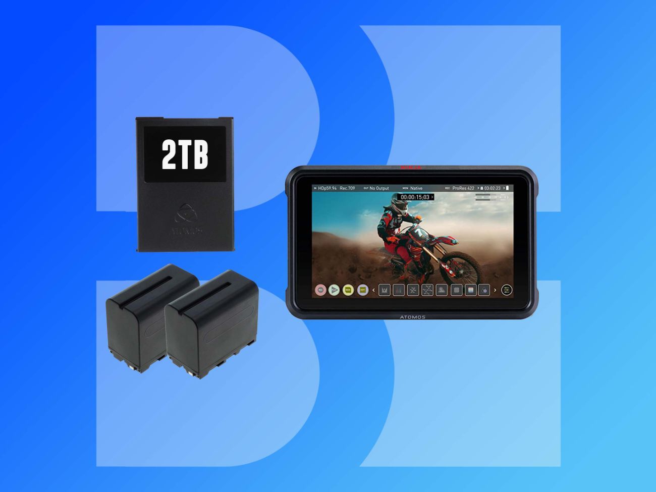 Atomos ninja v external raw recorder monitor + 2tb ssd