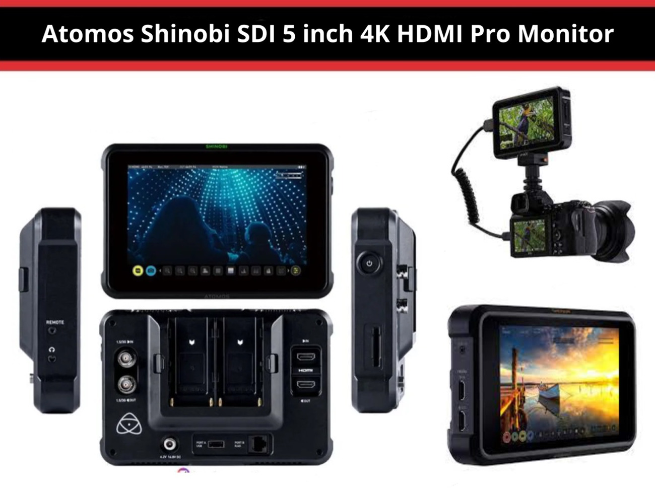 Atomos shinobi sdi 7 inch & 4k hdmi hdr pro monitor