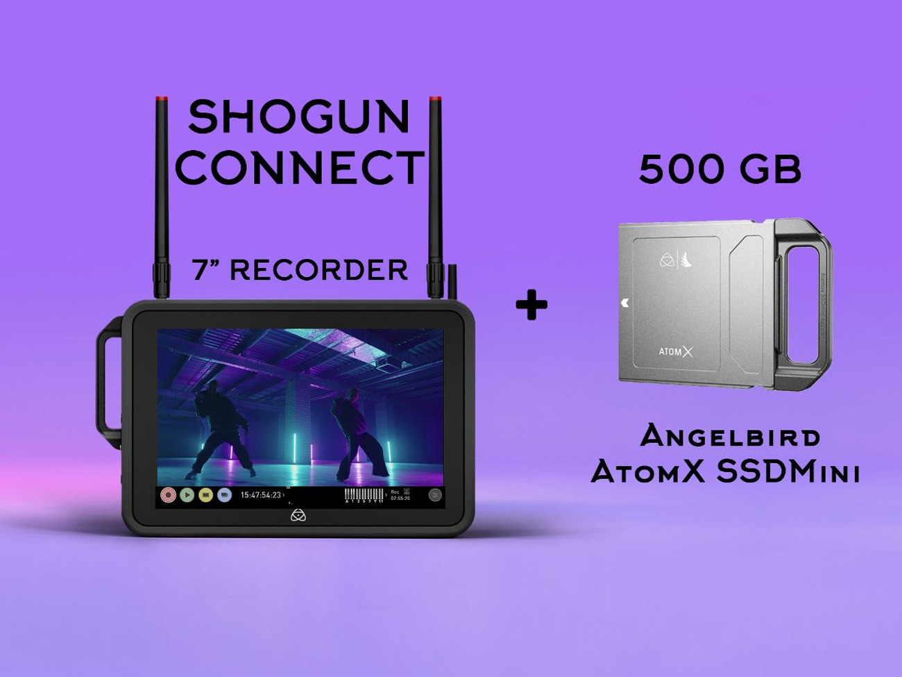 Atomos shogun connect 7" + 500gb ssd mini (atomx)