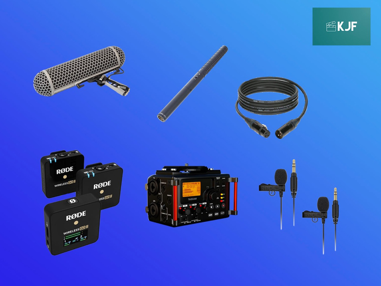 Audio recording kit w/ lavs and shotgun