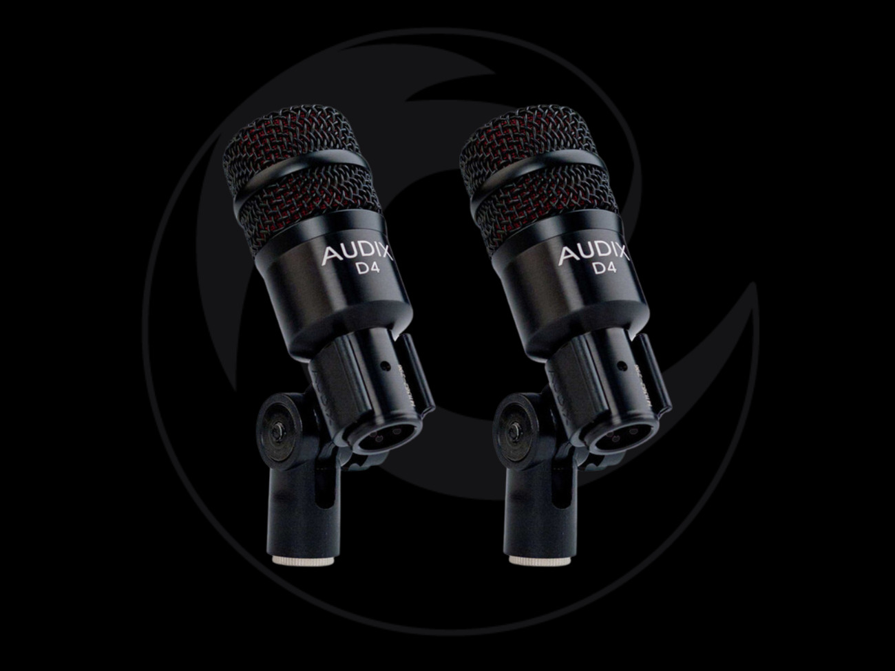 Audix d4 dynamic instrument mic for toms / drums x2 pair