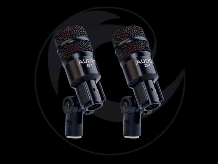 Audix d4 dynamic instrument mic for toms / drums x2 pair