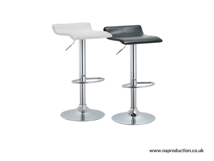 Backless bar stools - black and white height adjustable