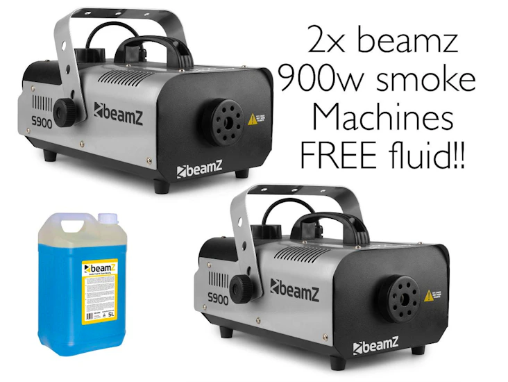 Beamz 900w smoke machine w fluid / haze