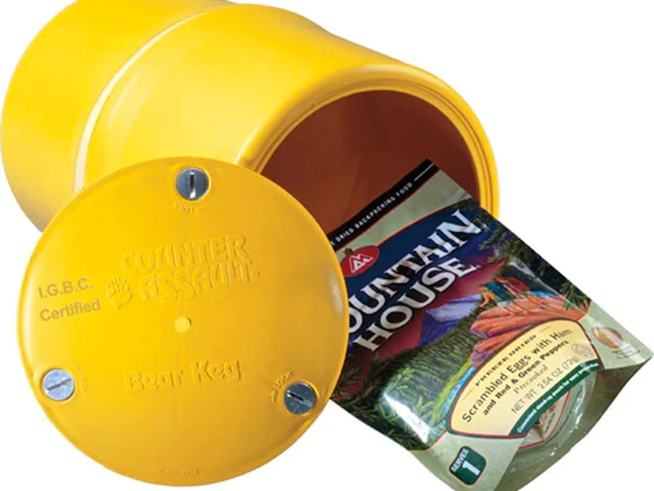 Bear keg bear resistant food container (bear barrel for hiking)